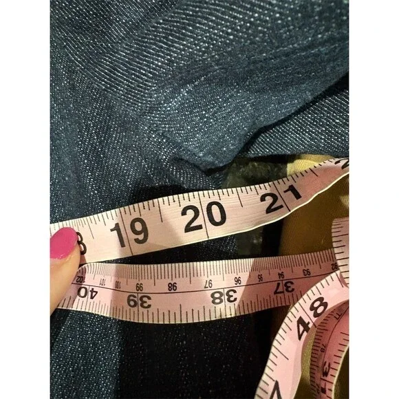 Tommy Hilfiger Jacket Womens XL Dark Wash Denim Trucker Button Front Blue - Picture 11 of 11